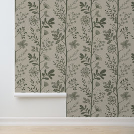 Papel Pintado Enchanted Vertical Garden Reverie Earthy Botanical
