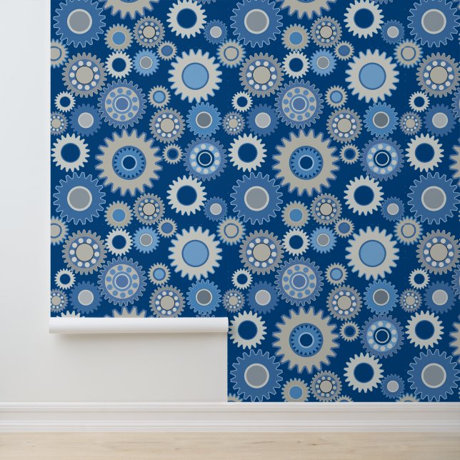 Papel Pintado Engranajes Azules  (Solicitud)