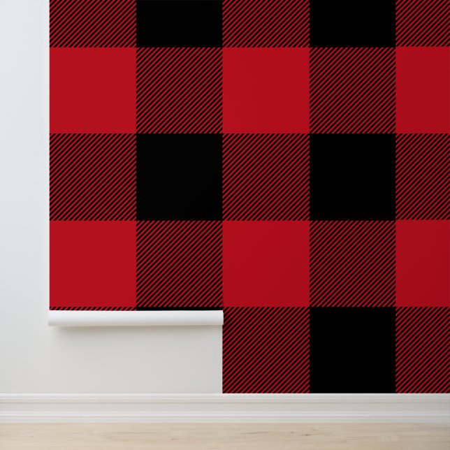 Papel Pintado Enorme traza de búfalo rojo y negro (Solicitud)