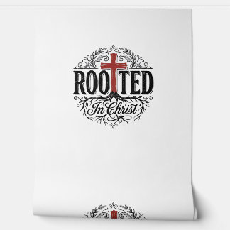 Papel Pintado Enraizado en Cristo Diseño de Cruz Cristiana Vinta