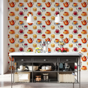 Papel Pintado Ensueño de Té de Cabaña Airbnb de Cocina Acogedo