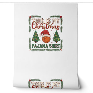 Papel Pintado Es Navideño Pijama Baloncesto Santa Sombrero Árbol