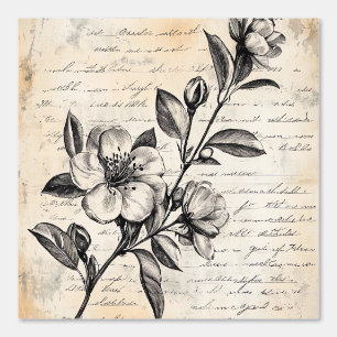 Papel Pintado Esbozo floral rústico con caligrafía - edad (2)