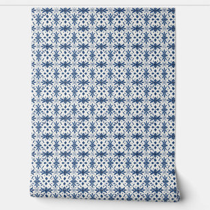 Papel Pintado Esencia Azulejo portuguesa Mini - Azul y blanco