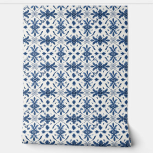 Papel Pintado Esencia de Azulejo portugués Petite - Azul y blanc
