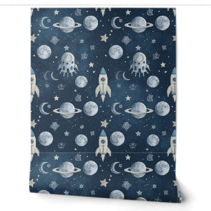 Papel pintado espacial Acento de pared de nave e