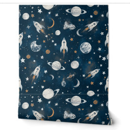 Papel pintado espacial | Pared de acento en el cua