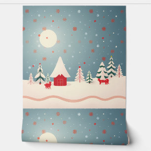 Papel Pintado Espectacular escena de Navidades de invierno Wonde