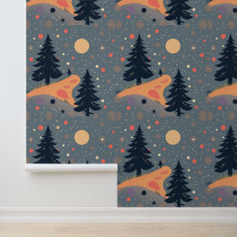 Papel Pintado Espectacular invierno Wonderland: Noche festiva de