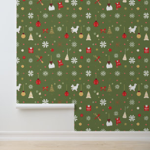 Papel Pintado Espectacular patrón de adorno navideño