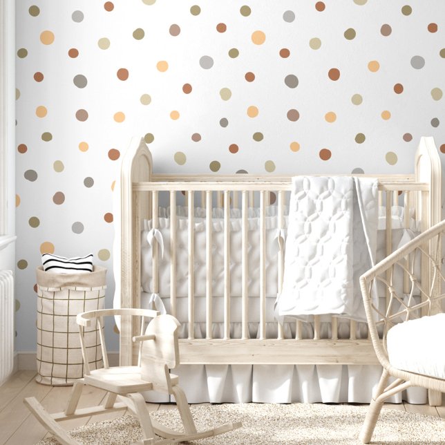 Papel Pintado Espectacular patrón de punto para niños modernos p (Whimsical Modern Kids Pastel Polka Dot Pattern Wallpaper)