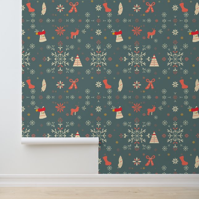 Papel Pintado Espectacular patrón de vacaciones de invierno (Solicitud)