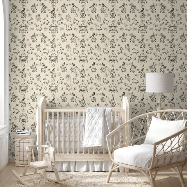 Papel Pintado Espectáculo caprichoso del bebé Jesús Manger (Niños)