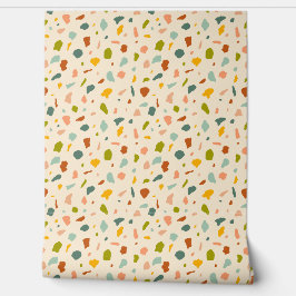 Papel Pintado Espectros Terrazzo de piedra texturizada - Crema