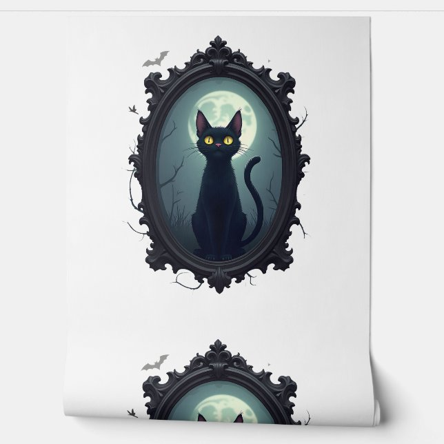 Papel Pintado Espejo de gato embrujado (Desenrollar)