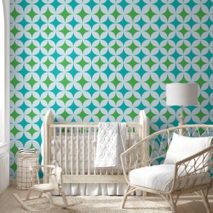 Papel Pintado Estallidos de estrellas retro de mediados de siglo
