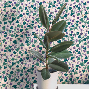Papel Pintado Estampa Botánica de Flor de Anémona Violeta de Mad