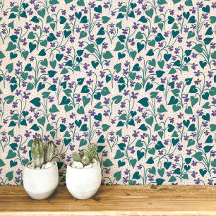 Papel Pintado Estampa Botánica de Flor de Anémona Violeta de Mad