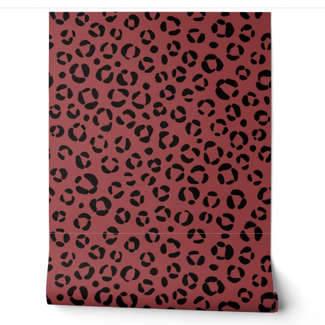 Papel Pintado Estampado Animal Burgundy (Desenrollar)