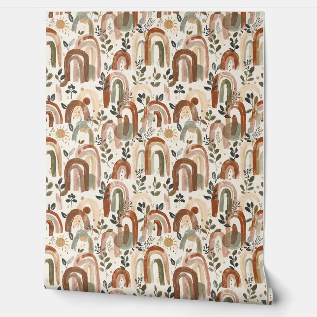 Papel Pintado Estampado Boho | Extraíble (Desenrollar)