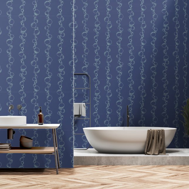 Papel Pintado Estelas de burbujas de marea (Baño)