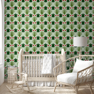 Papel Pintado Estética de Patrón de Tortuga Adorable Hojas Tro