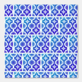 Papel Pintado Estética Patrón Retro Azul Vibrante Bonito