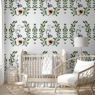 Papel Pintado Estilo Art Nouveau con Calla Lily en acuarela