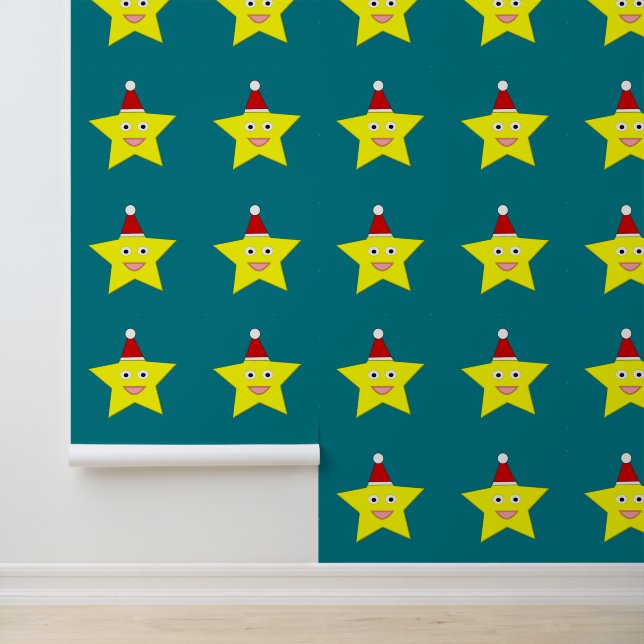 Papel Pintado Estrella feliz de los Navidades (Solicitud)