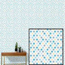 Papel Pintado Estrellas amarillas de limón azul Aqua