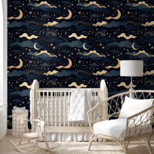 Papel Pintado Estrellas celestes de luna de lujo