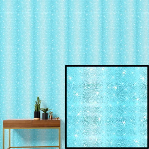 Papel Pintado Estrellas de espuma de rayas azules de agua oscura