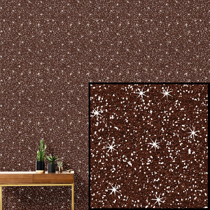 Papel Pintado Estrellas de espuma oscuras de mitad de marrón