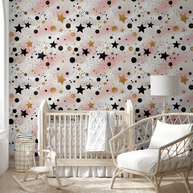 Papel Pintado Estrellas de niñas pequeñas con estampado de guard (Niños)