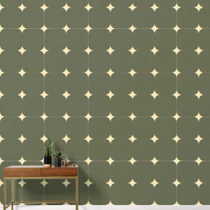 Papel Pintado Estrellas elegantes Tan oscuro patrón gris amarill