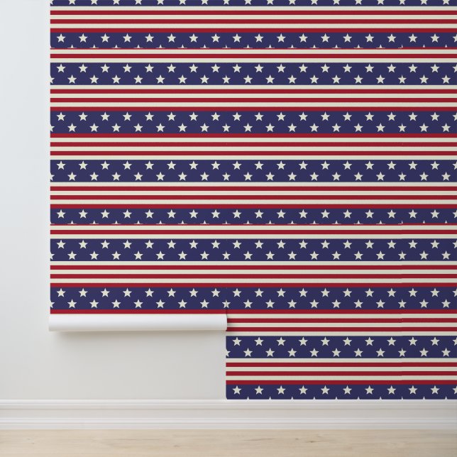 Papel Pintado Estrellas y bandas Bandera Patriótica Americana Es (Solicitud)