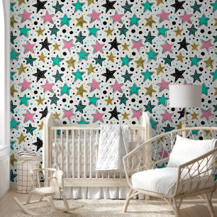 Papel Pintado Estrellas y puntos caprichosos