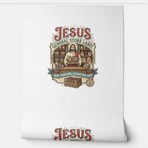 Papel Pintado Etiqueta de la tienda general de Jesús Tienda gene