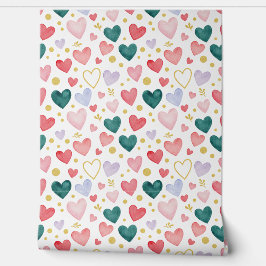 Papel Pintado Evergreen Hearts & Rose Blush