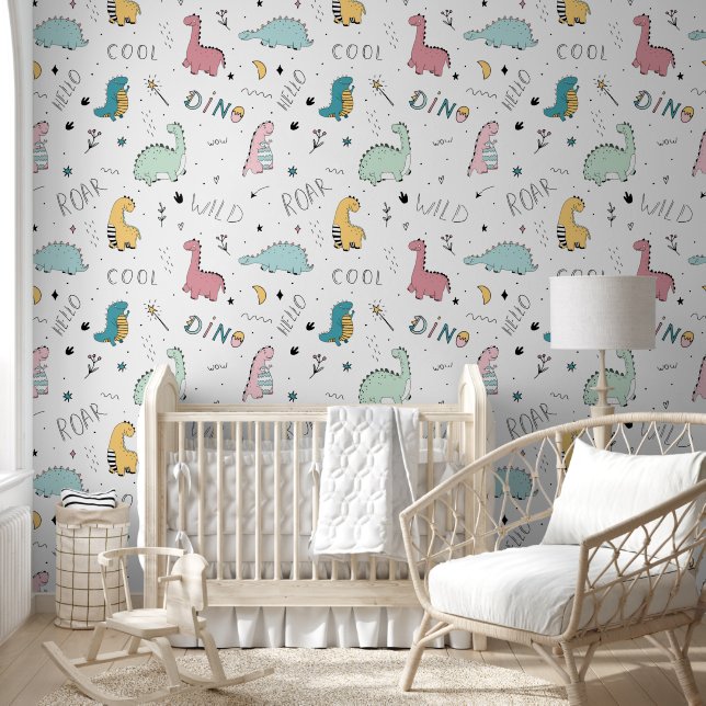 Papel Pintado Exciting and Cheerful Dinosaur World  (Niños)