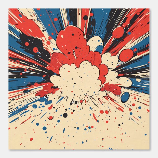 Papel Pintado Explosión de arte pop de estilo cómico (4) (Anverso)