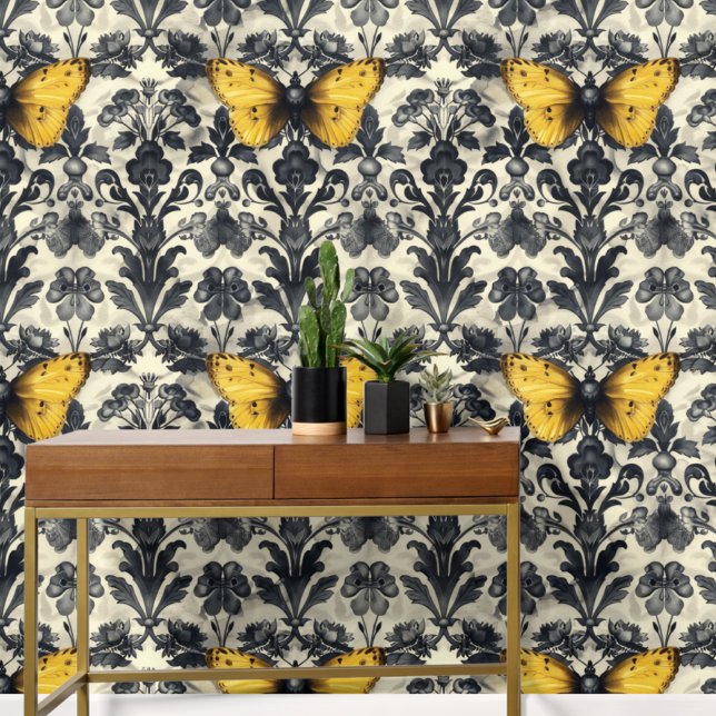Papel Pintado Extracción de mariposa amarilla vintage (Subido por el creador)