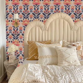 Papel Pintado Fairycore Peach, Yellow and Blue Floral