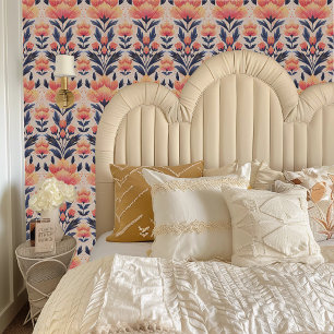 Papel Pintado Fairycore Peach, Yellow and Blue Floral