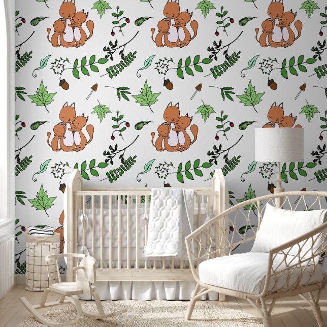 Papel Pintado Familia de ardillas (Niños)