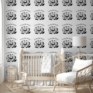 Papel Pintado Familia Feliz Panda Texto Personalizado Divertido