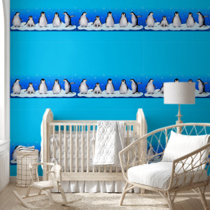 Papel Pintado Familia Penguin