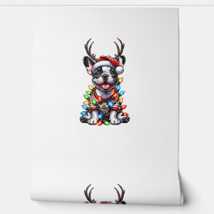 Papel Pintado Famosos Navidades franceses de Bulldog encienden a