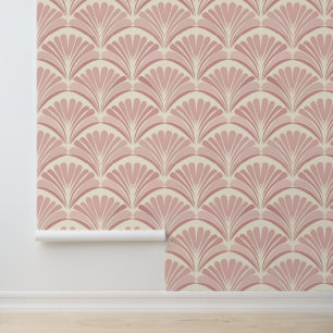 Papel Pintado Fans del Rubor Art Deco Rosa