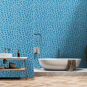 Papel Pintado Fantasía abstracta de mosaico de hielo azul y blan